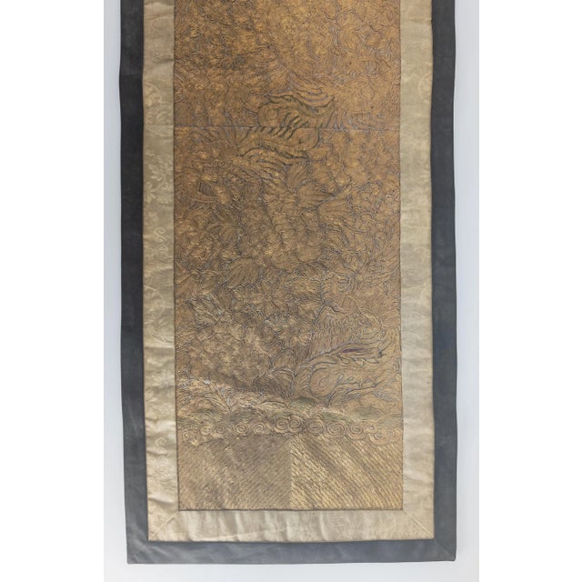 19th Century Fine Chinese Silk Gold Couch Thread Embroidery For Sale - Image 4 of 10