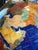 VTG Large Lapis Lazuli Globe W/ Semi Precious Stones 24 In For Sale - Image 10 of 12
