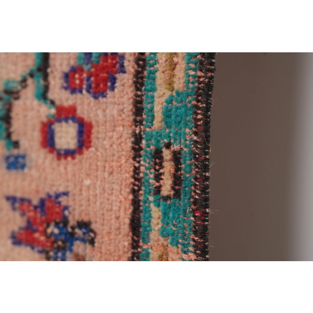 1970s Vintage Turkish Handmade Wool Cotton Red Area Rug For Sale - Image 4 of 12