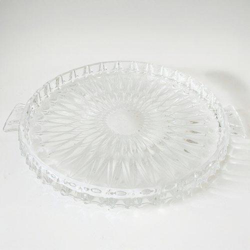 Vintage Crystal Glass Cake Plate Tray by Walther Glass, 1960s For Sale - Image 6 of 6