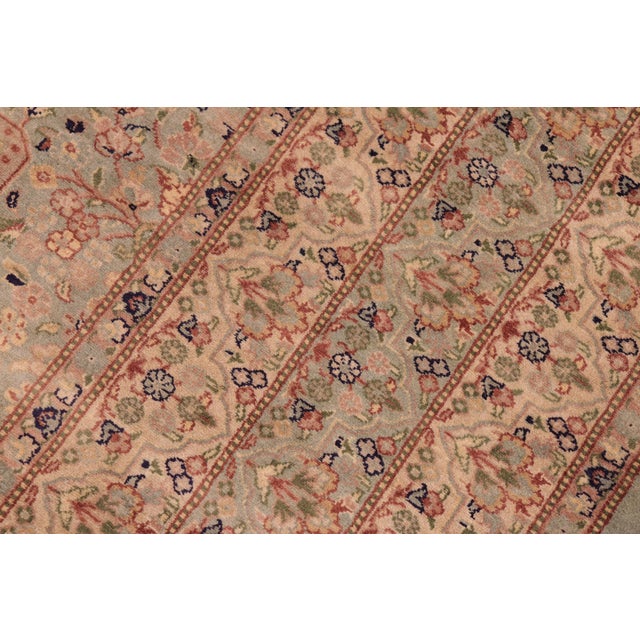 1990s Shabby Chic Pak-Persian Green/Blue Wool Rug - 8'2'' X 9'10'' For Sale - Image 5 of 9