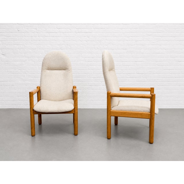 Pair of Oak Mid Century Modern Lounge Chairs | Danish MCM Armchairs, C. 1960’s For Sale - Image 4 of 10