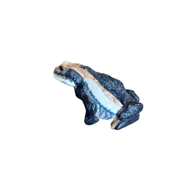 Japanese Vintage Japanese Hand Painted Ceramic Toad For Sale - Image 3 of 4