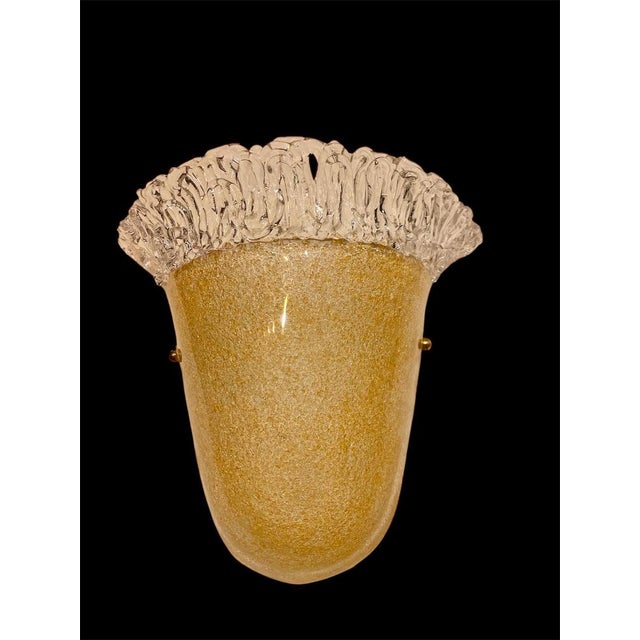 Gold Toso Wall Lights in Gold Glass, 1980, Set of 2 For Sale - Image 8 of 14