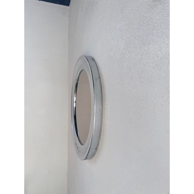 Round Chrome Mirror, Italy, 1960s For Sale - Image 16 of 18