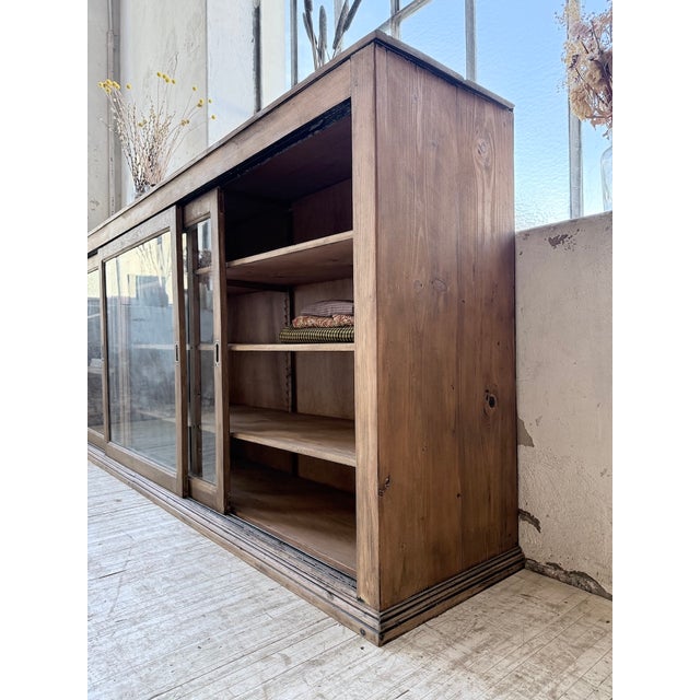 Pine and Oak Sideboard with Glass Doors, 1950s For Sale - Image 12 of 18