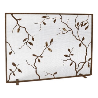Gold Rubbed Black Lennox Fireplace Screen Glass For Sale