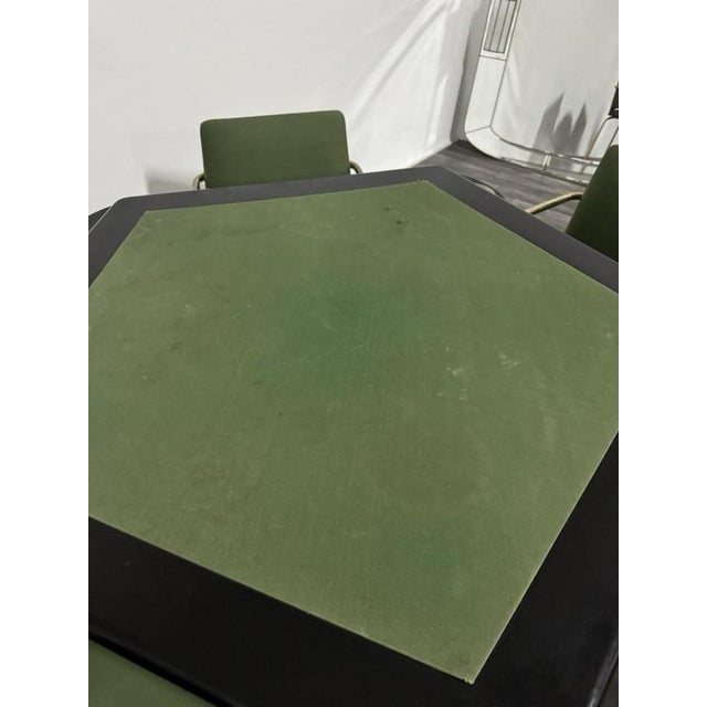 Green Modern Game Table Set and Chairs, 1970s, Set of 6 For Sale - Image 8 of 14