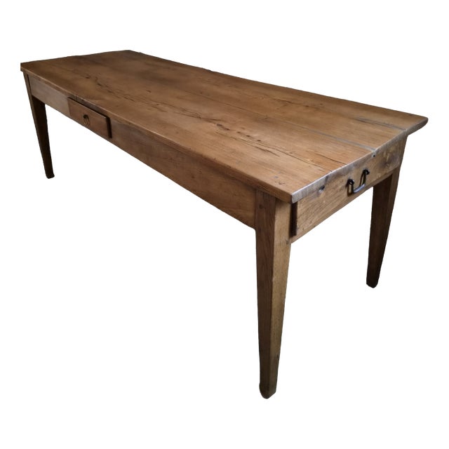 Antique French Farmhouse Dining Table in Oak and Chestnut, 1800s For Sale