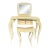 Late 20th Century French Cream Vanity Table With Mirror and Matching Bench, 2 Pieces For Sale