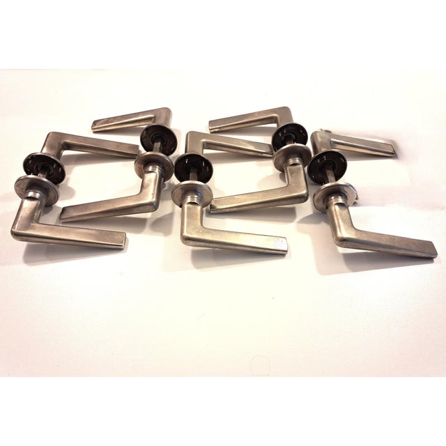 Metal Door Handles by Max Burchartz for Wehag, 1934, Set of 5 For Sale - Image 7 of 7