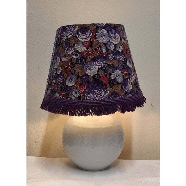 Mid-Century German Table Lamp with Porcelain Base from Alboth & Kaiser and Fabric Shade from Lamplove, 1950s For Sale - Image 10 of 10