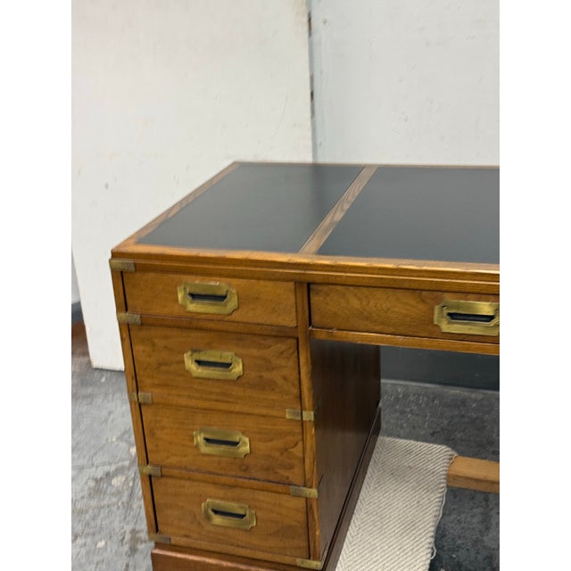 Circa 1970's Sligh Furniture Campaign Desk For Sale - Image 9 of 12