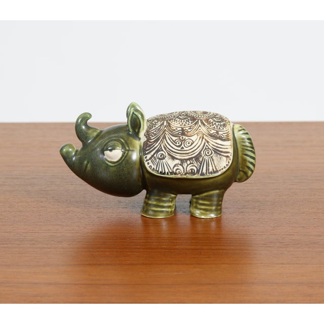Figurative 1970s Rhinoceros by Lisa Larson for Gustavsberg Sweden For Sale - Image 3 of 12