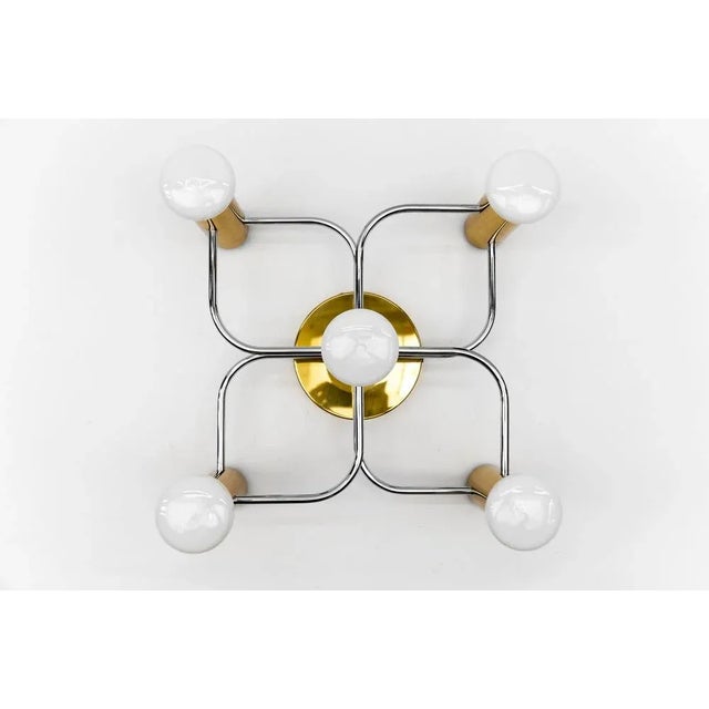 Sculptural Brass Wall Lights Flush Mounts by Leola, 1970s For Sale - Image 4 of 9