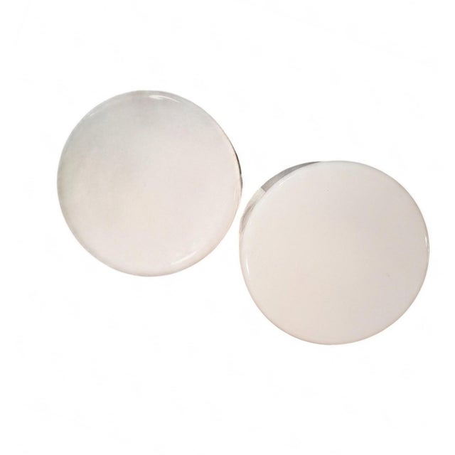 Finnish Flush Mounts in White Opaline Glass by Paavo Tynell for Idman, 1950s, Set of 2 For Sale - Image 11 of 11