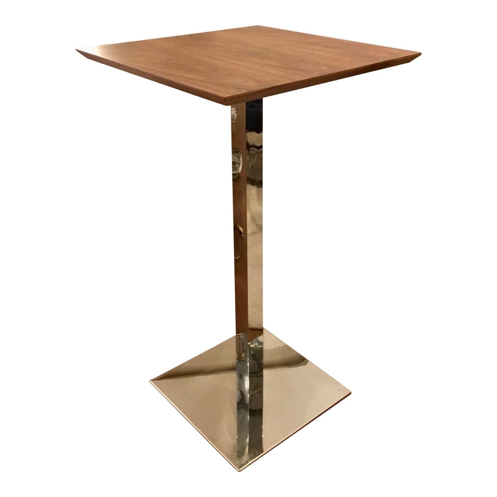 Contemporary Square Wood and Metal Square High Top Table Chairish