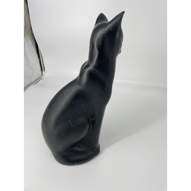Mid 20th Century Large Abco Alexander Backer Black Cat Chalkware Figurine For Sale - Image 5 of 9