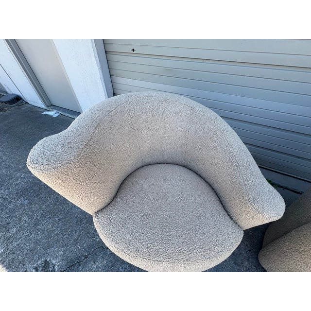 Textile Pair of Vladimir Kagan for Weiman Nautilus Swivel Chairs For Sale - Image 7 of 14
