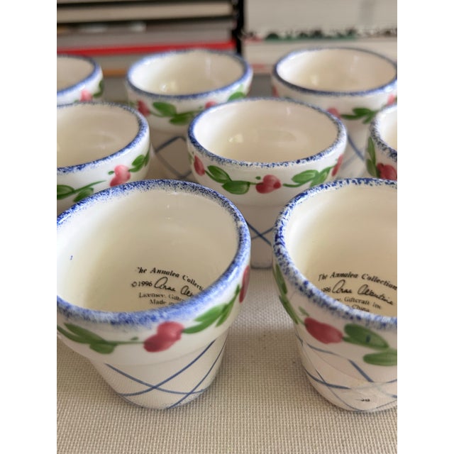 French Country Flower Pot Ceramic Napkin Rings, Set of 11 For Sale - Image 3 of 12
