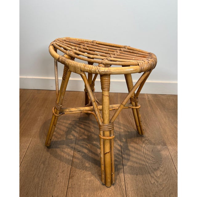 Rattan stool. French work, circa 1970. For Sale - Image 12 of 12