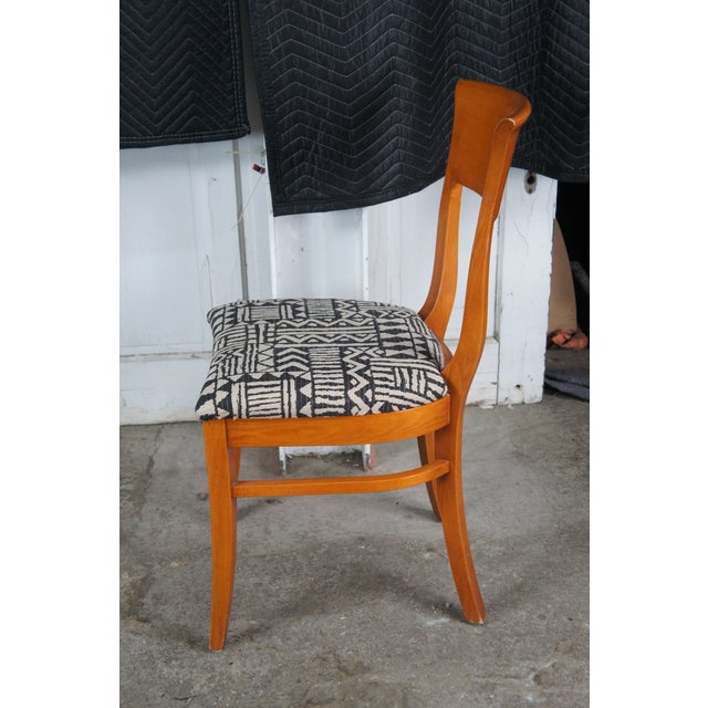 4 Vintage Isa International Biedermeier Style Modern Cherry Dining Side Chairs For Sale - Image 11 of 12