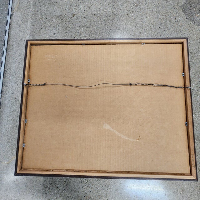 Vintage Watercolor Landscape – Man Fishing by River, Signed b.a. Kim, Framed For Sale - Image 9 of 12