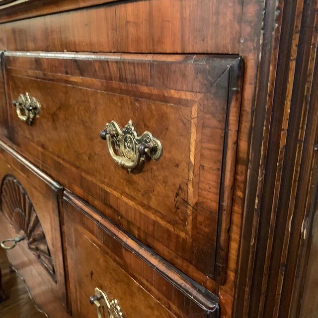 19th Century Antique Queen Anne Lowboy Server With Shell Carving For Sale - Image 4 of 5