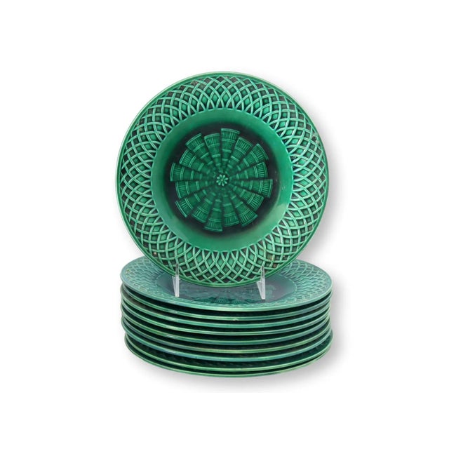 1860s Christopher Dresser Mintons Majolica Dessert Set For Sale In Los Angeles - Image 6 of 6