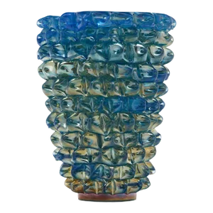 Iridescent Blue Murano Glass Rostrate Vase
