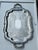 English Vintage Oversized Footed Silverplate Butler Waiter Tray With Handles 30.5” Palm Beach Regency Tea Service Bar Tray For Sale - Image 3 of 10