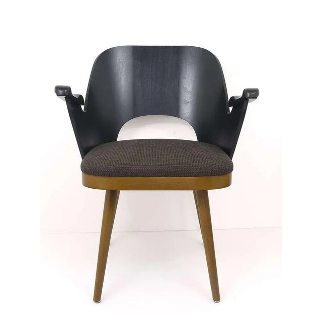 Black Modernist Armchair in the Style of Oswald Haerdtl, Backhausen, Austria For Sale - Image 8 of 11