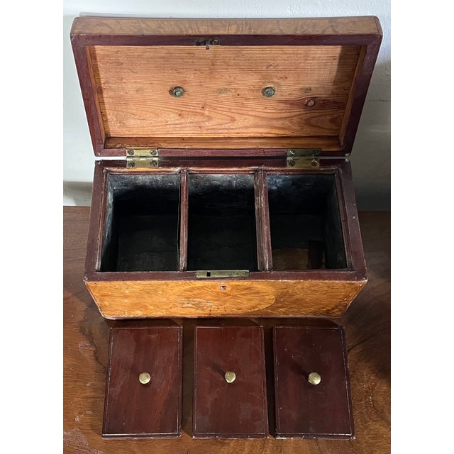 Antique 18th Century English George III Satinwood and Mahogany Tea Caddy Box Circa 1790 For Sale - Image 12 of 18