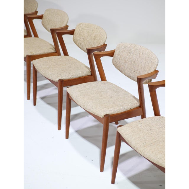 Danish Model 42 Dining Chairs in Teak by Kai Kristiansen, 1960s, Set of 6 For Sale - Image 15 of 17
