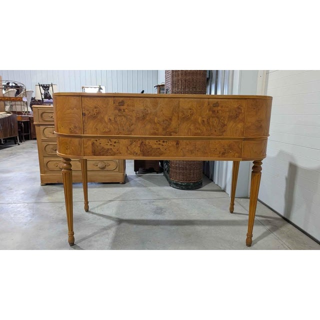 Brown Vintage American of Martinville Burlwood Writing Desk For Sale - Image 8 of 10