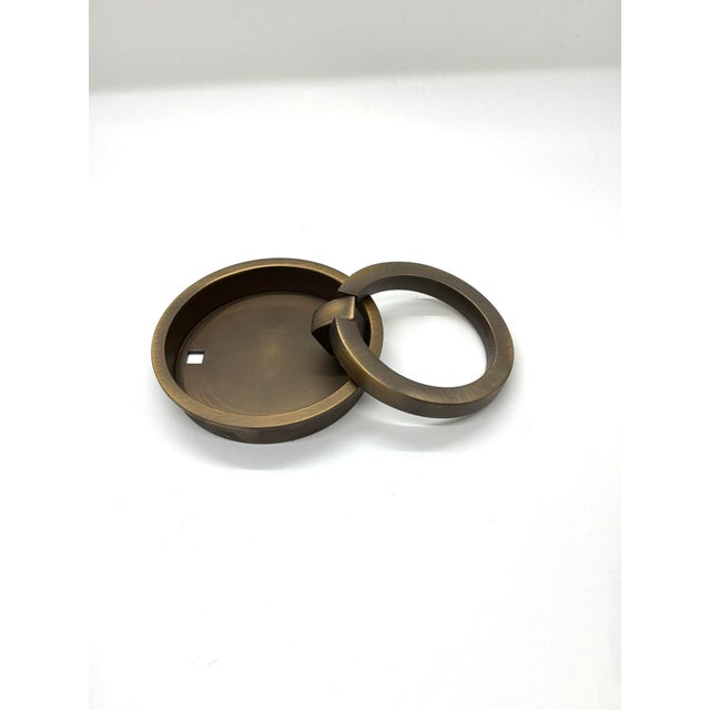 Baker Insert Ring Pull Antique Brass. Extra Large, classic design.