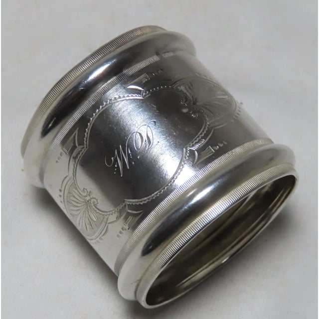 Large - Oversize Antique American Solid Coin Silver Napkin Ring by Wood & Hughes For Sale - Image 13 of 13