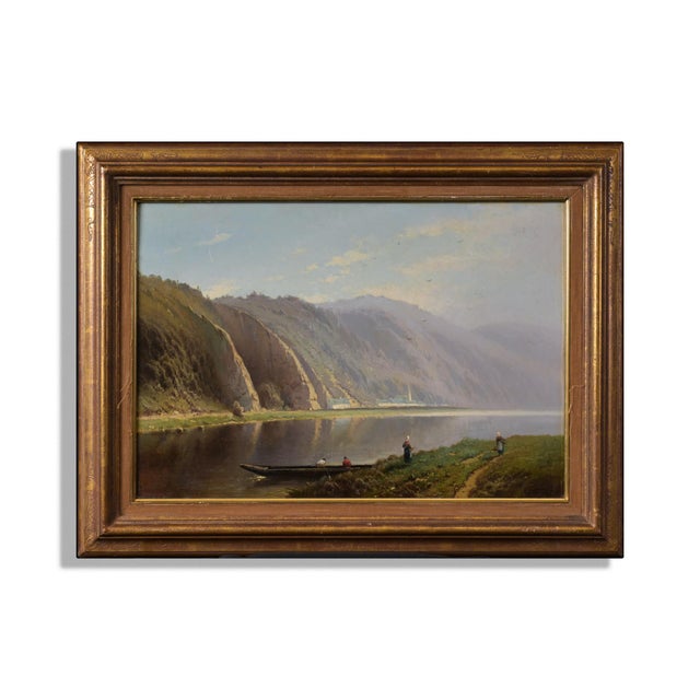 Louis Marie Paron, Fjord, Painting, Framed For Sale - Image 3 of 3