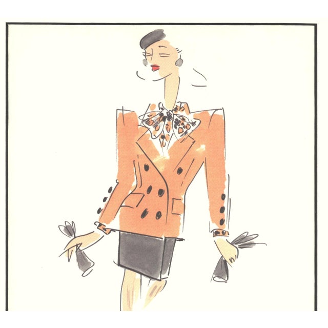 Contemporary 1995-1996 Rare Givenchy Couture Fashion Design Print, With Documentation, Matted For Sale - Image 3 of 6