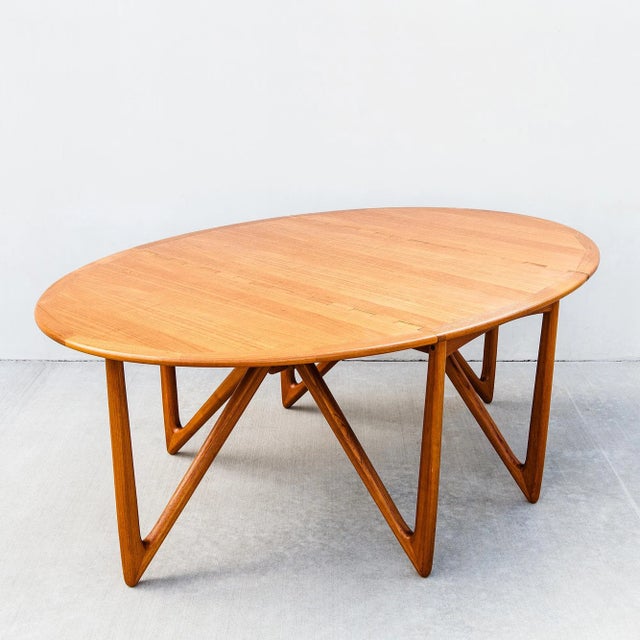 Wood Restored Teak Dining Table by Niels Koefoed, Denmark 1970s For Sale - Image 7 of 18