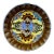 Vintage Brazilian Butterfly Wing Mosaic Tray Wall Art, Round Lucite and Steel For Sale