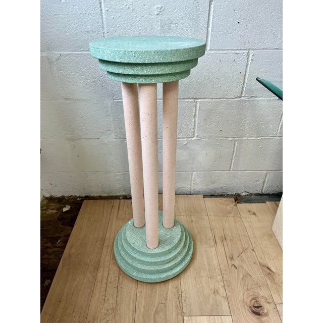 Postmodern Postmodern Memphis Style Faux Granite Pedestal or Plant Stand For Sale - Image 3 of 9