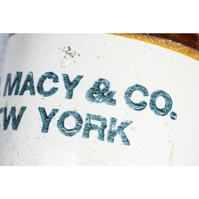 Late 19th Century Antique 19th Century Whiskey Stoneware Jug r.h. Macy & Co. New York Label For Sale - Image 5 of 13