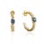1.35ct Sapphire 14k Gold Inside-Out Hoop Earrings With 66pcs Baguette Diamonds- A Pair For Sale In New York - Image 6 of 12