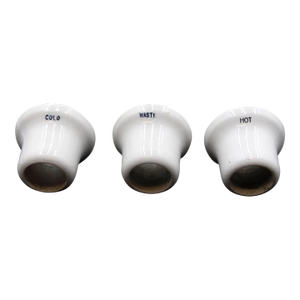 Set of 3 Vintage White Ceramic Bathtub Faucet Covers
