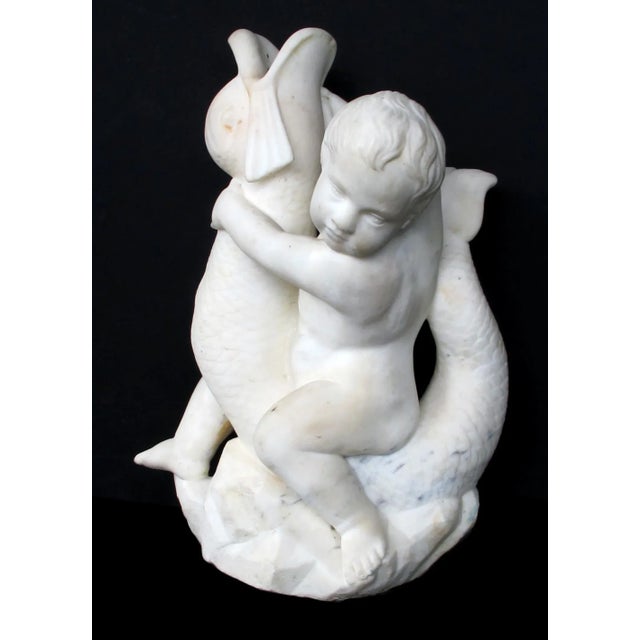 Carved Italian Rococo Revival Carrara Marble Niche Fountain For Sale In San Francisco - Image 6 of 10