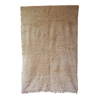 Moroccan Vintage Cream Rug - 5'2" X 7'5" Ft For Sale