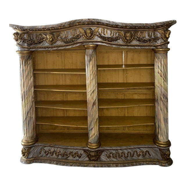Monumental Mid-19th Century French Painted and Gilded Bibliothèque / Bookcase For Sale