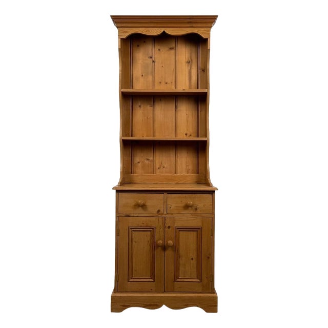 Vintage 20th Century Narrow Pine Welsh Dresser For Sale
