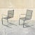 Vintage Industrial Modern Wrought Iron Metal Mesh Cantilever Patio Chairs - a Pair For Sale - Image 10 of 11